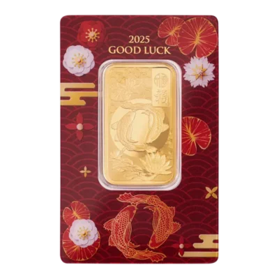 Koi Fish Gold Minted Bar 1oz