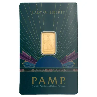 PAMP 2.5 Gram Gold Bar Lady of Liberty
