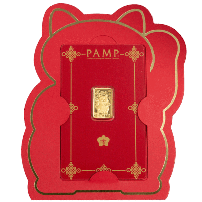 PAMP 2.5g Gold Bar Lucky Cat