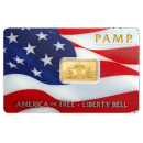 PAMP 5g USA Liberty Bell Gold Bar 999.9