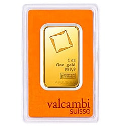 Valcambi Suisse 1 OZ (1 Ounce) Gold Bar